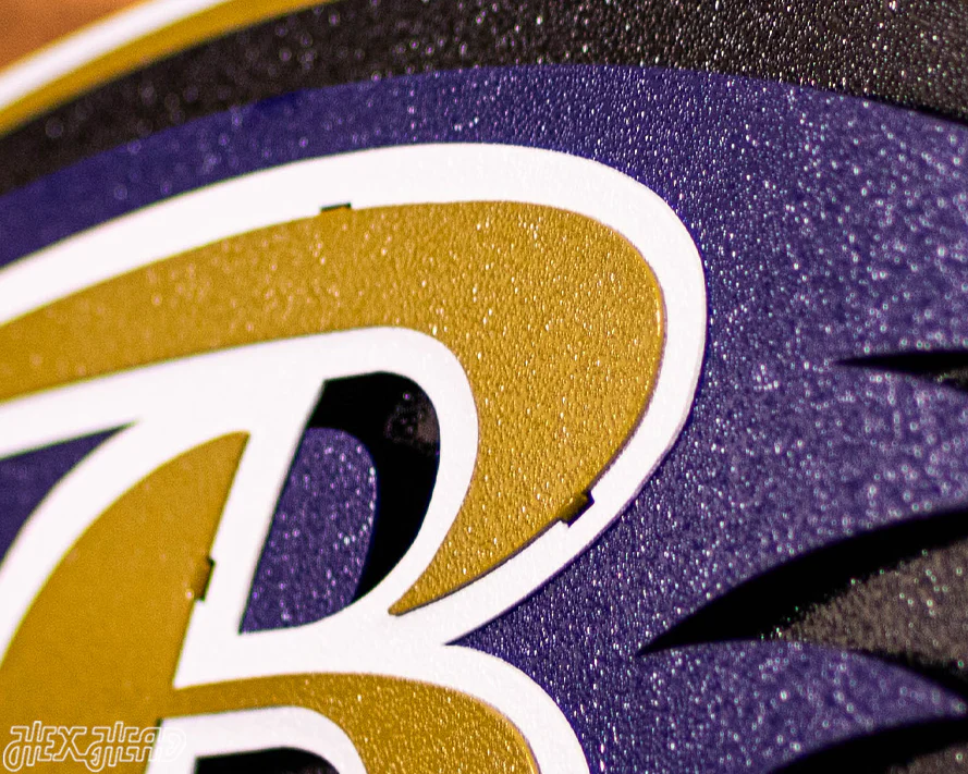 Baltimore Ravens "Raven Mascot" 3D Vintage Metal Wall Art - Image 12