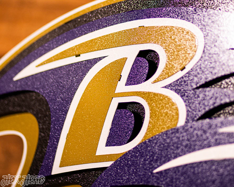 Baltimore Ravens "Raven Mascot" 3D Vintage Metal Wall Art - Image 14