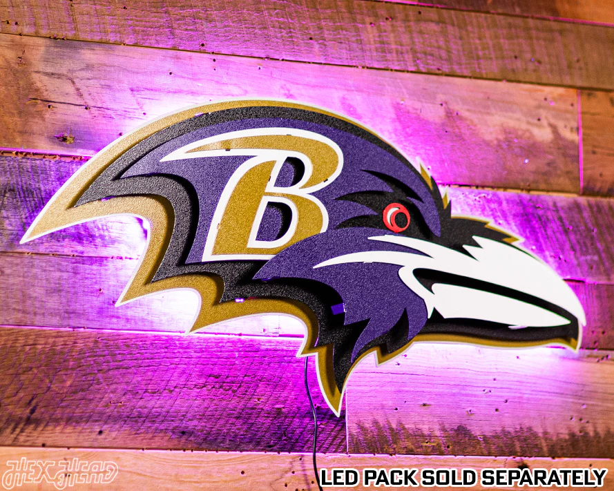 Baltimore Ravens "Raven Mascot" 3D Vintage Metal Wall Art - Image 3
