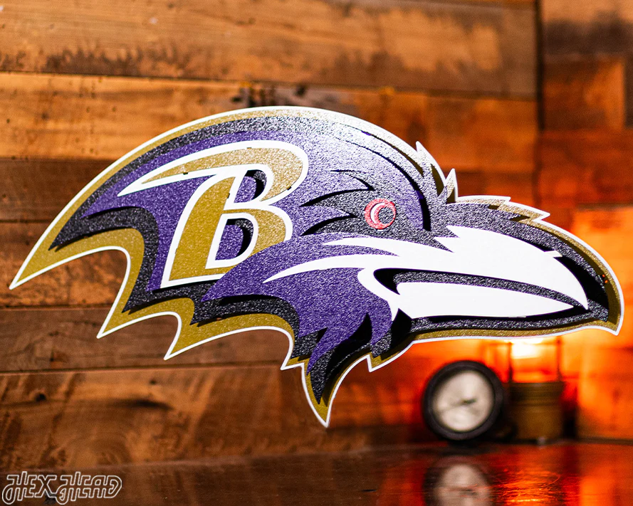 Baltimore Ravens "Raven Mascot" 3D Vintage Metal Wall Art - Image 4
