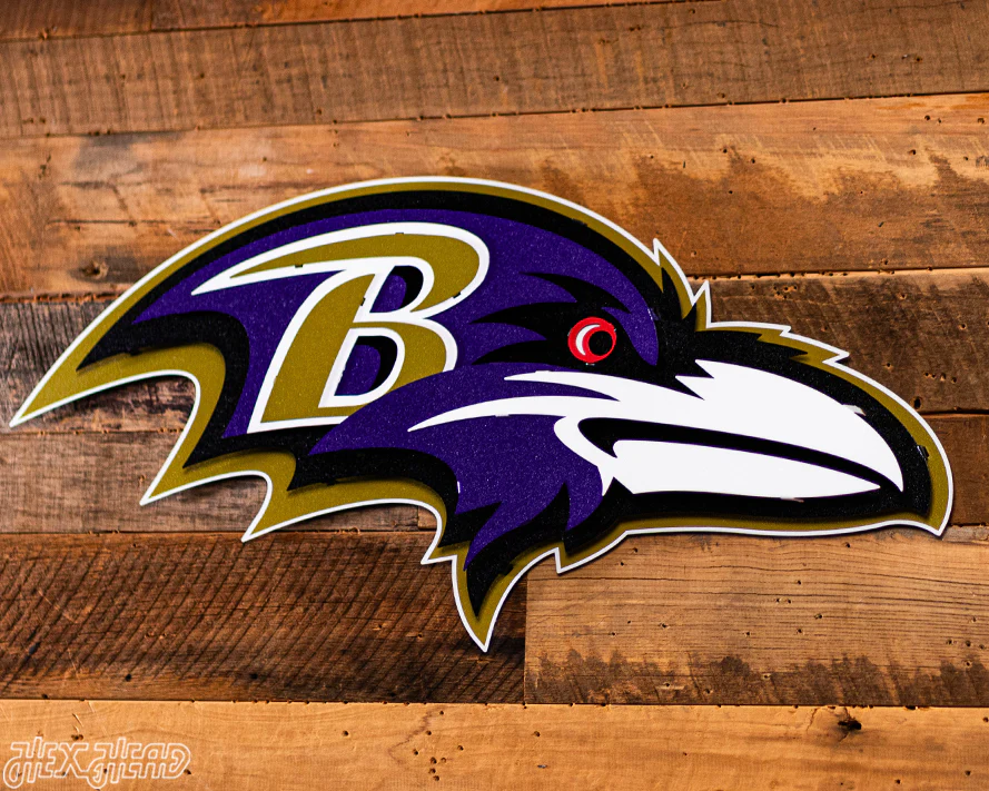 Baltimore Ravens "Raven Mascot" 3D Vintage Metal Wall Art - Image 5