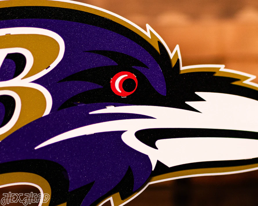 Baltimore Ravens "Raven Mascot" 3D Vintage Metal Wall Art - Image 6