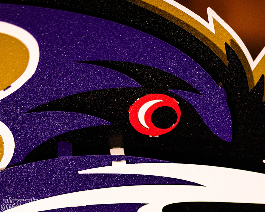 Baltimore Ravens "Raven Mascot" 3D Vintage Metal Wall Art - Image 7