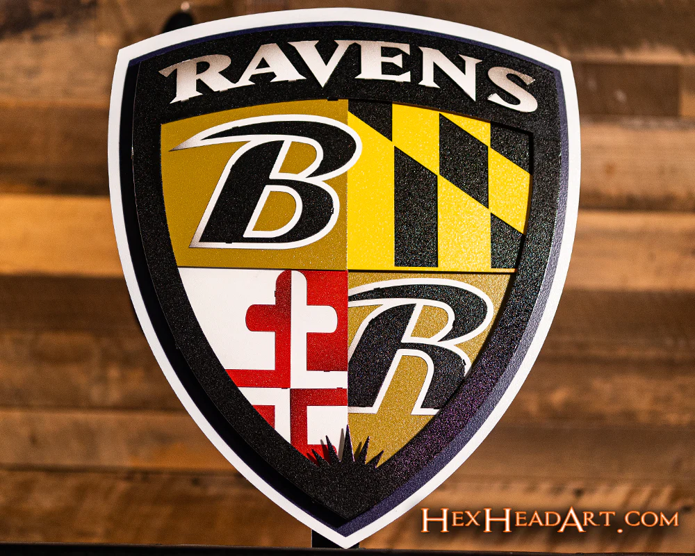 Baltimore Ravens "Shield" 3D Vintage Metal Wall Art - Image 5