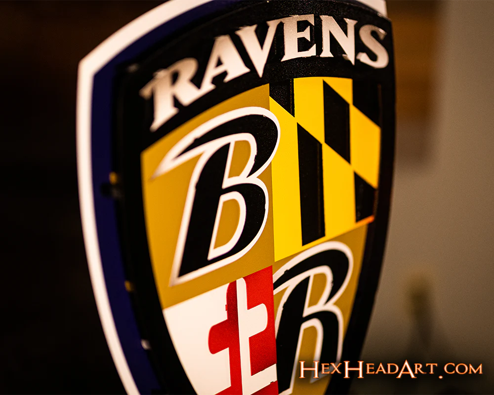 Baltimore Ravens "Shield" 3D Vintage Metal Wall Art - Image 6
