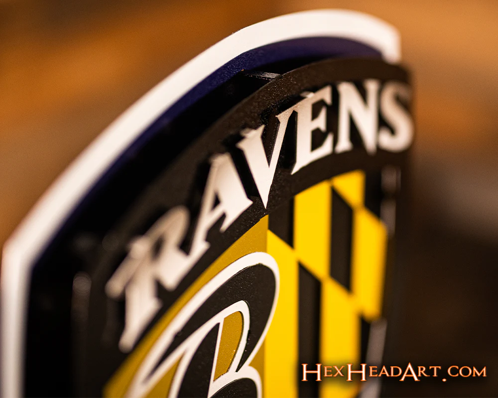 Baltimore Ravens "Shield" 3D Vintage Metal Wall Art - Image 8