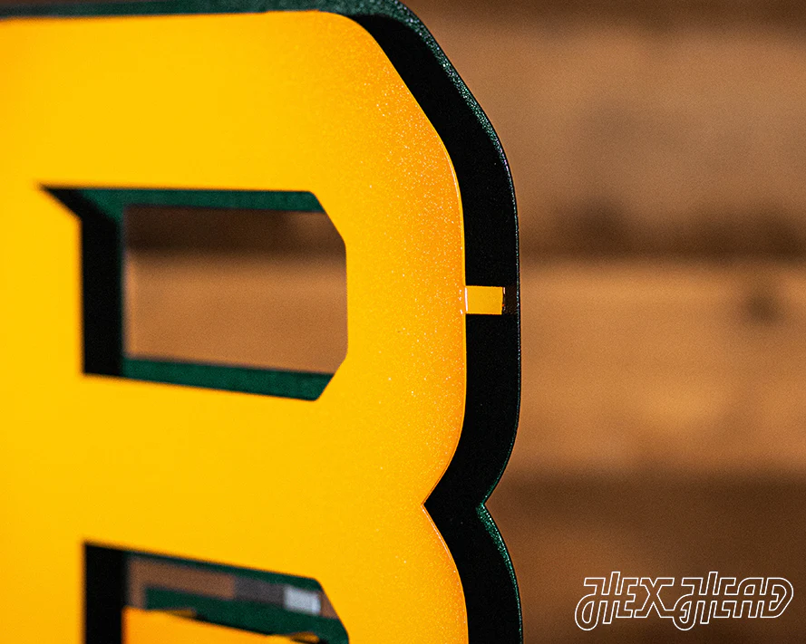 Baylor "BU" Logo 3D Vintage Metal Wall Art - Image 3