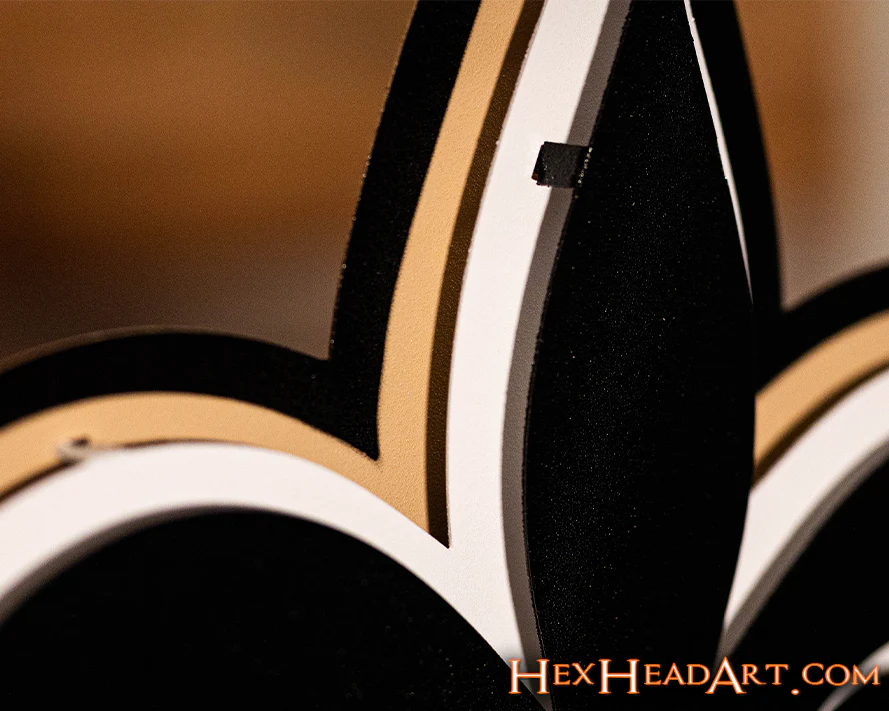 Black and Gold Fleur de Lis 3D Vintage Metal Wall Art - Image 6