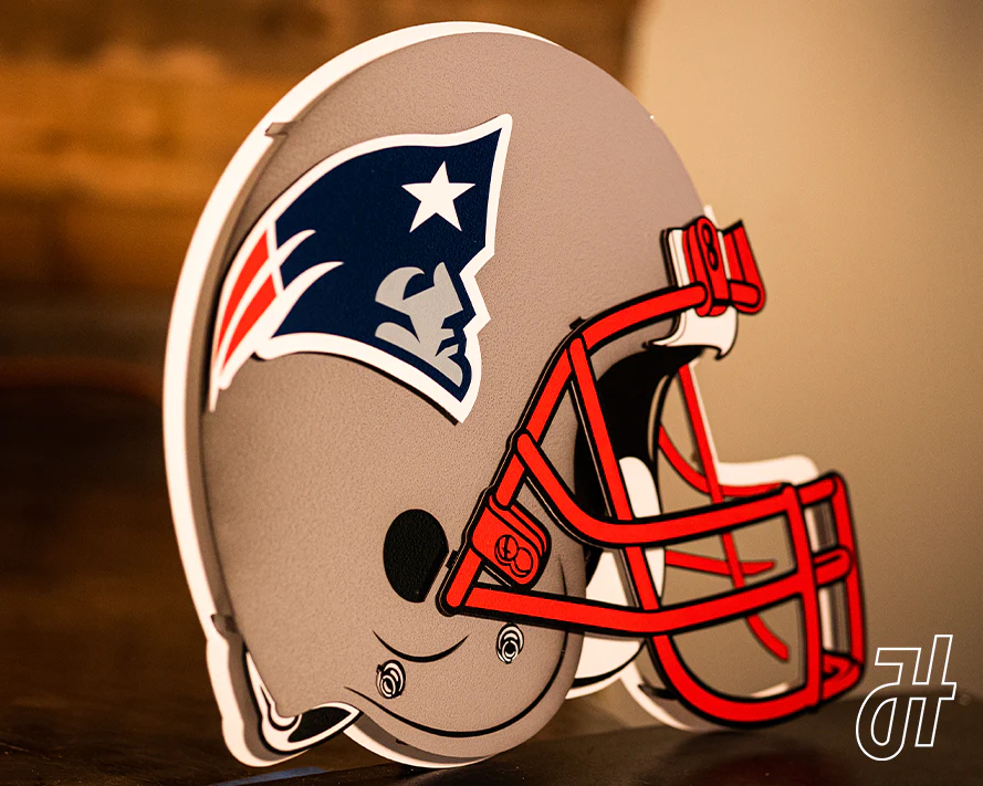 New England Patriots BLITZ Collection - 8 Layer Helmet 3D Vintage Metal Wall Art - Image 13