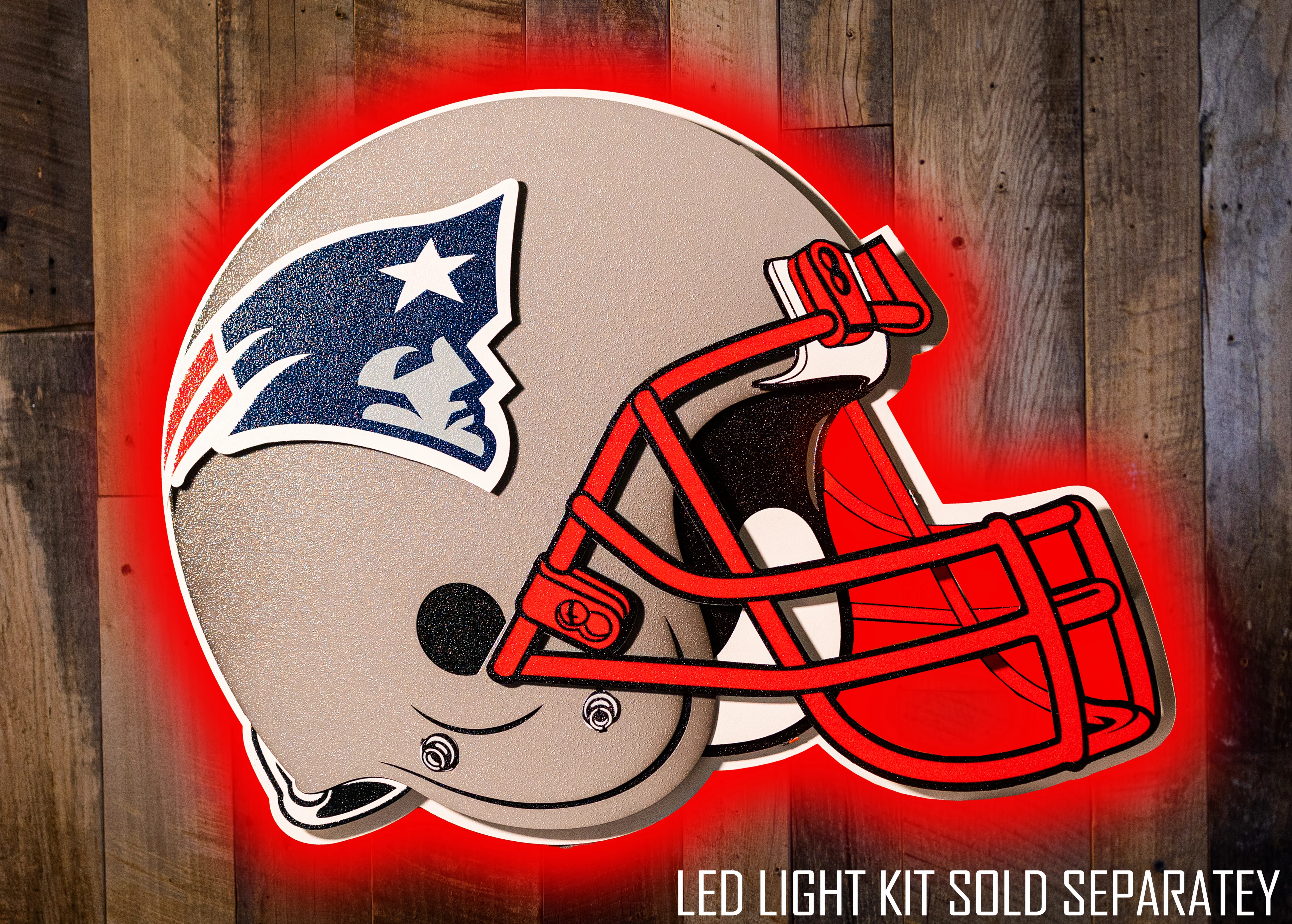 New England Patriots BLITZ Collection - 8 Layer Helmet 3D Vintage Metal Wall Art - Image 3