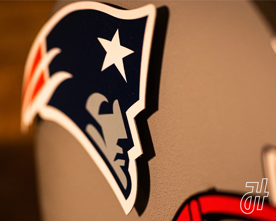 New England Patriots BLITZ Collection - 8 Layer Helmet 3D Vintage Metal Wall Art - Image 6