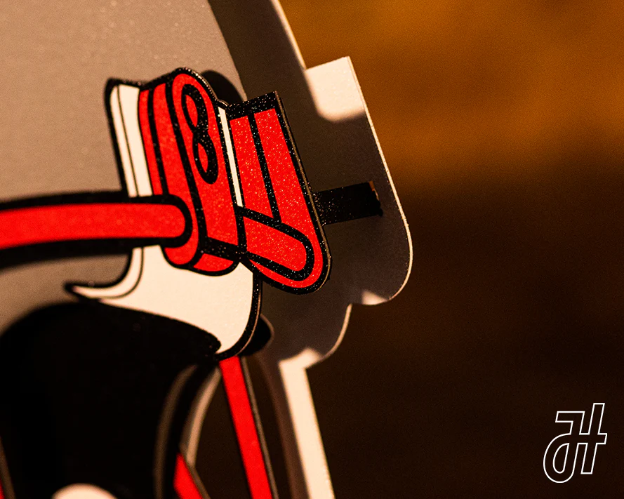 New England Patriots BLITZ Collection - 8 Layer Helmet 3D Vintage Metal Wall Art - Image 7