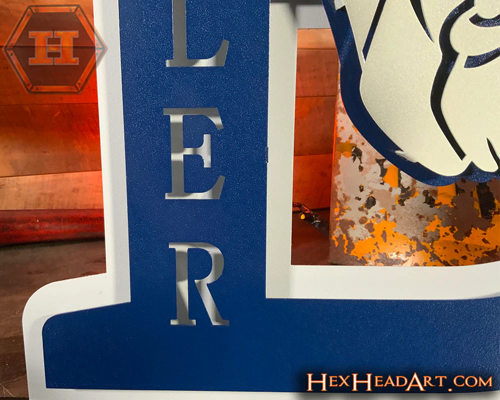 Butler HEX HEAD ORIGINAL " B with Bulldog" 3D Metal Wall Art - Image 4