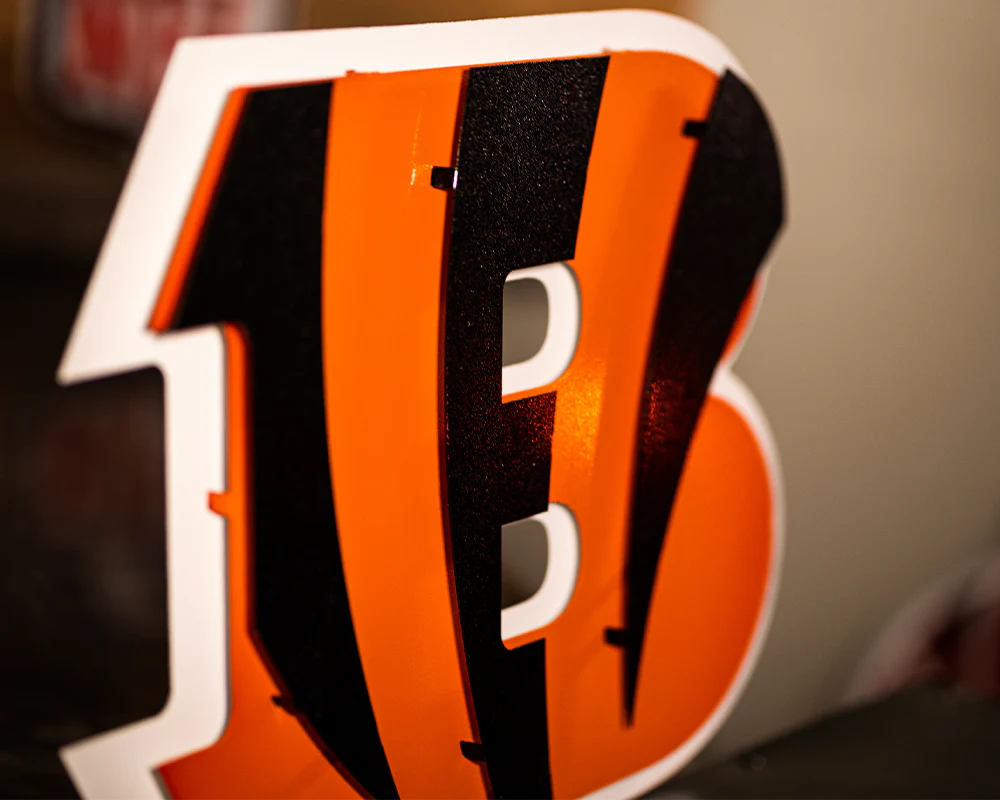 Cincinnati Bengals "Striped B" 3D Vintage Metal Wall Art - Image 10