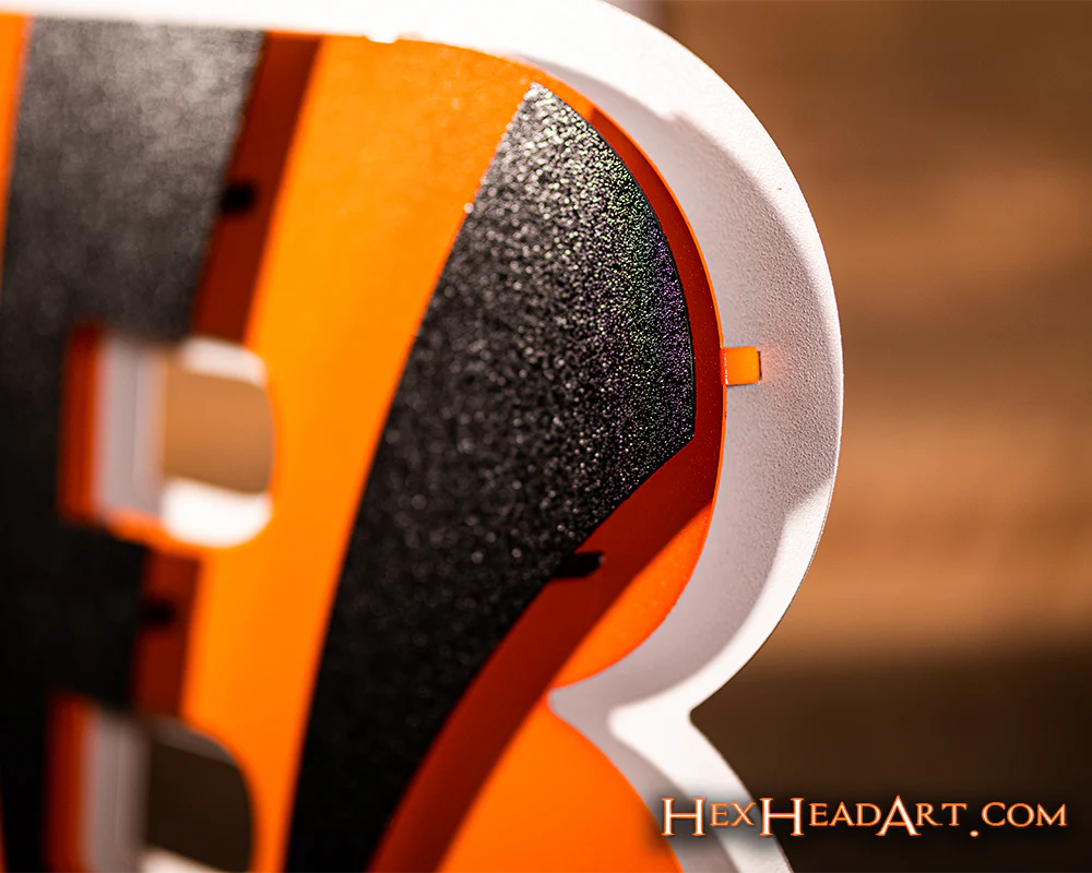 Cincinnati Bengals "Striped B" 3D Vintage Metal Wall Art - Image 3