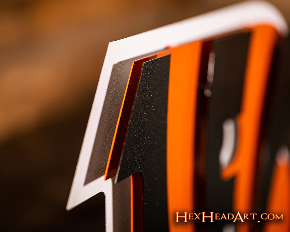 Cincinnati Bengals "Striped B" 3D Vintage Metal Wall Art - Image 5