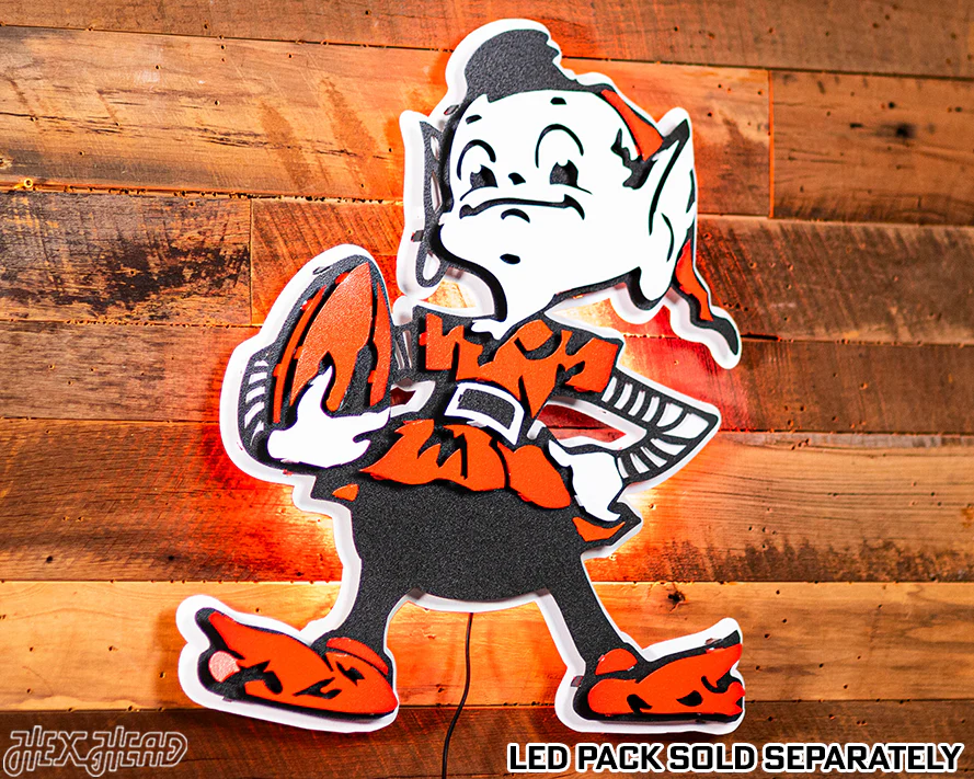 Cleveland Browns "Brownie" 3D Vintage Metal Wall Art - Image 3