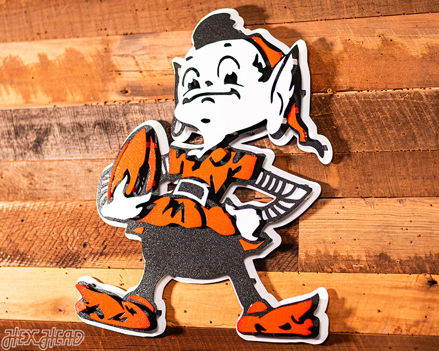 Cleveland Browns "Brownie" 3D Vintage Metal Wall Art - Image 4