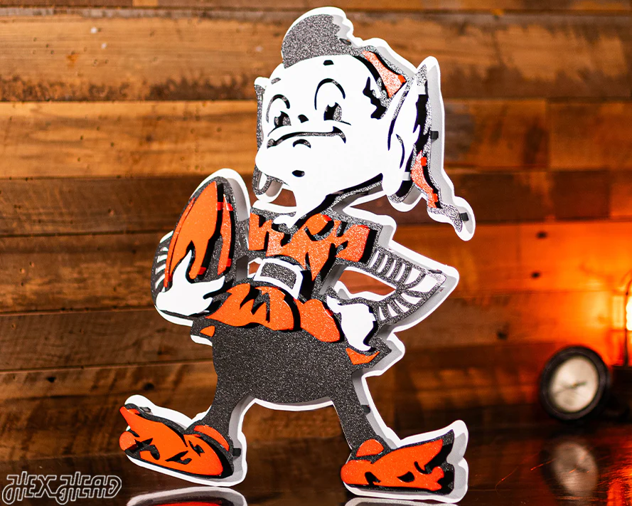 Cleveland Browns "Brownie" 3D Vintage Metal Wall Art - Image 5
