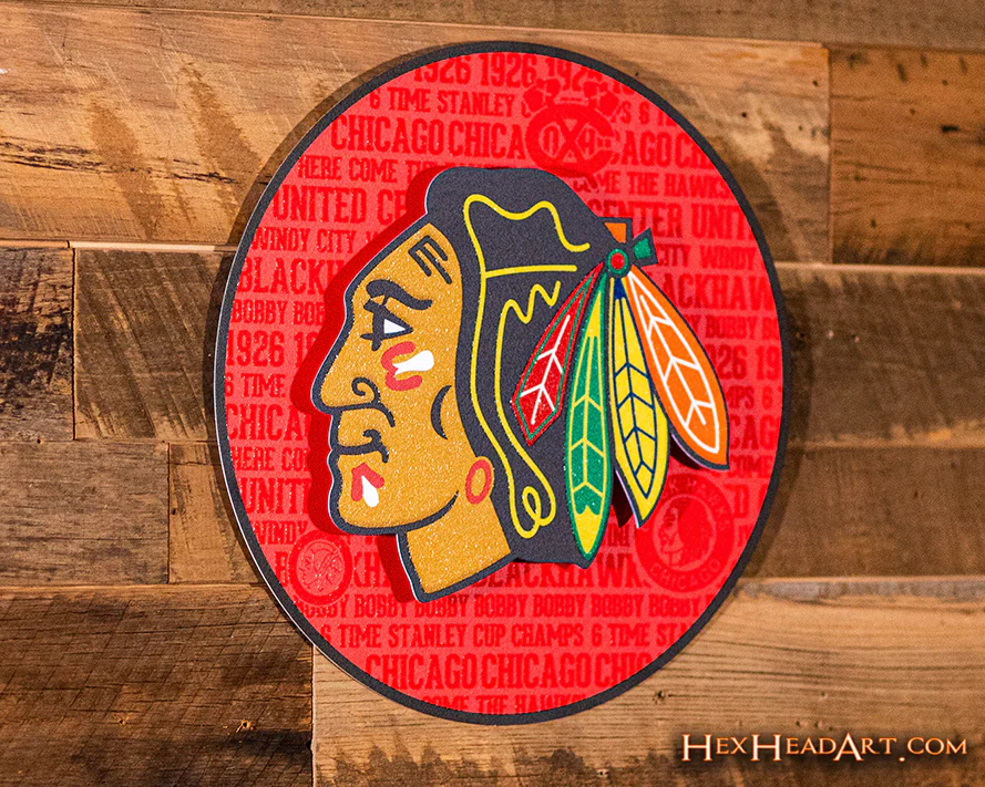 Chicago Blackhawks CRAFT SERIES 3D Embossed Metal Wall Art - Image 3