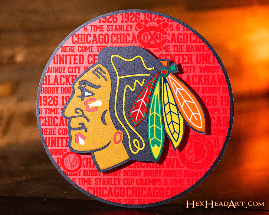Chicago Blackhawks CRAFT SERIES 3D Embossed Metal Wall Art - Image 5