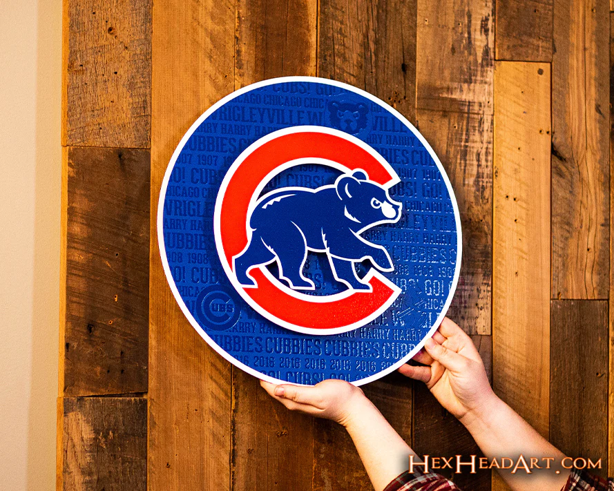 Chicago Cubs CRAFT SERIES 3D Embossed Metal Wall Art - Image 3