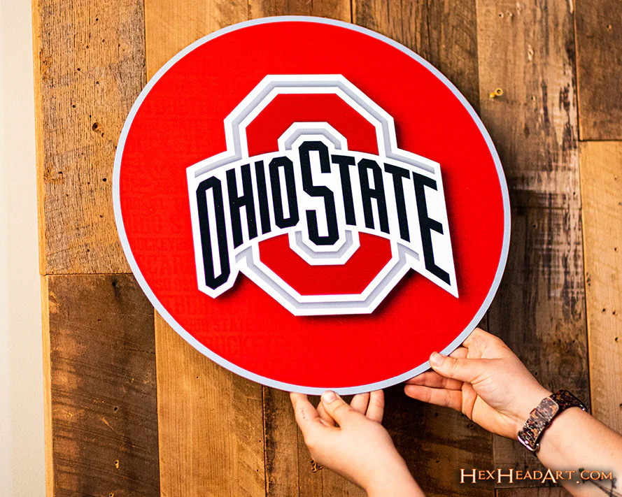 Ohio State Buckeyes CRAFT SERIES 3D Embossed Metal Wall Art - Image 4