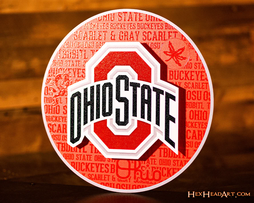 Ohio State Buckeyes CRAFT SERIES 3D Embossed Metal Wall Art - Image 5