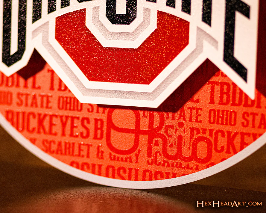 Ohio State Buckeyes CRAFT SERIES 3D Embossed Metal Wall Art - Image 9
