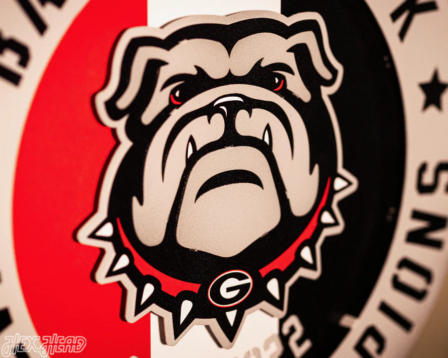 LAST CHANCE CLOSE OUT! Georgia Bulldogs Hex Head Exclusive 2022 Championship 3D Vintage Metal Wall Art - Image 10