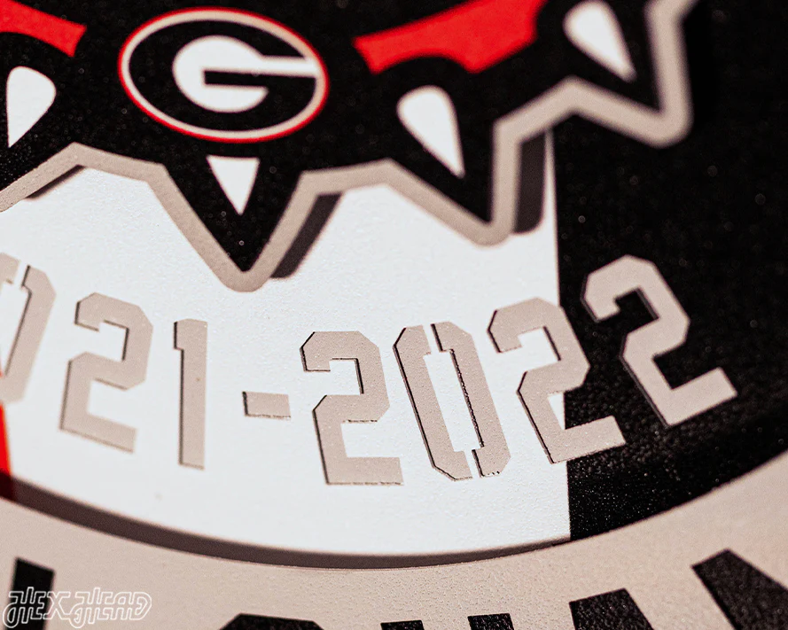 LAST CHANCE CLOSE OUT! Georgia Bulldogs Hex Head Exclusive 2022 Championship 3D Vintage Metal Wall Art - Image 13