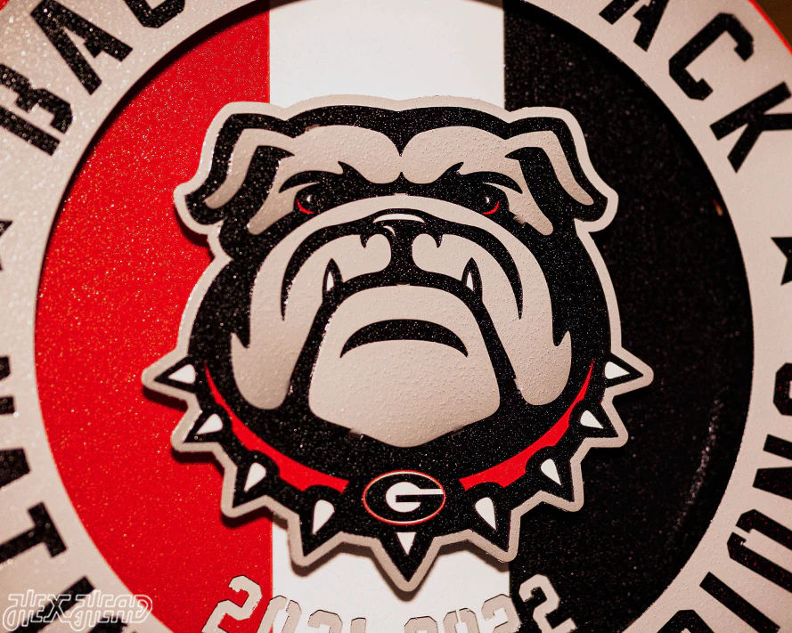 LAST CHANCE CLOSE OUT! Georgia Bulldogs Hex Head Exclusive 2022 Championship 3D Vintage Metal Wall Art - Image 14