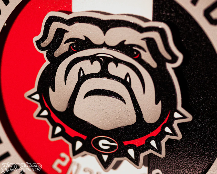 LAST CHANCE CLOSE OUT! Georgia Bulldogs Hex Head Exclusive 2022 Championship 3D Vintage Metal Wall Art - Image 6