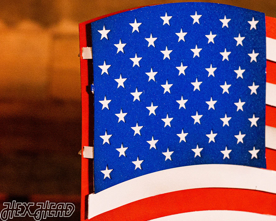 OLD GLORY! Waving American Flag 3D Vintage Metal Wall Art - Image 6