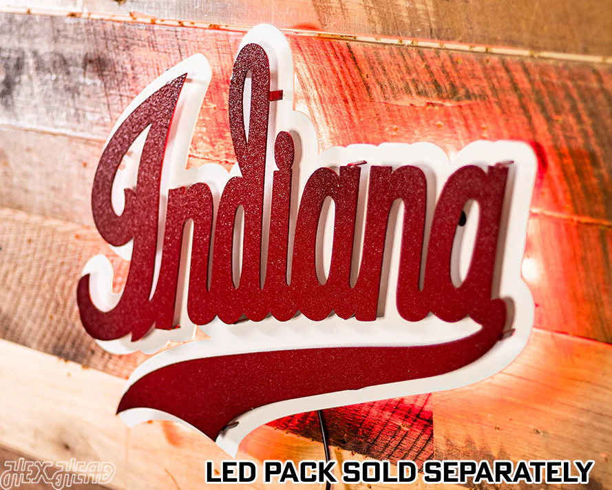 Indiana Hoosiers Classic Script 3D Vintage Metal Wall Art - Image 3