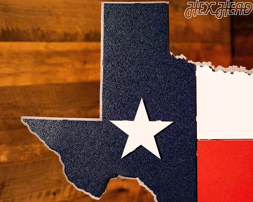Lone Star State of Texas Flag 3D Vintage Metal Wall Art - Image 4