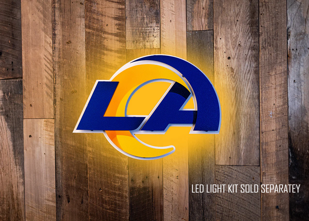 Los Angeles Rams "LA" Logo 3D Vintage Metal Wall Art - Image 3