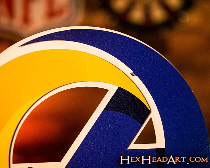 Los Angeles Rams "LA" Logo 3D Vintage Metal Wall Art - Image 5