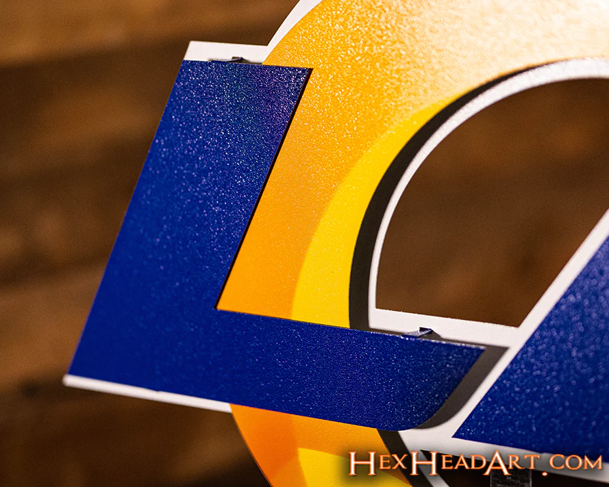 Los Angeles Rams "LA" Logo 3D Vintage Metal Wall Art - Image 7