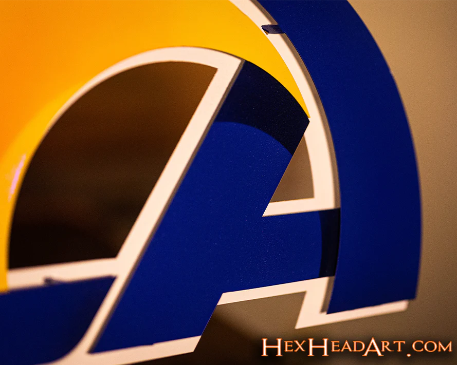 Los Angeles Rams "LA" Logo 3D Vintage Metal Wall Art - Image 8