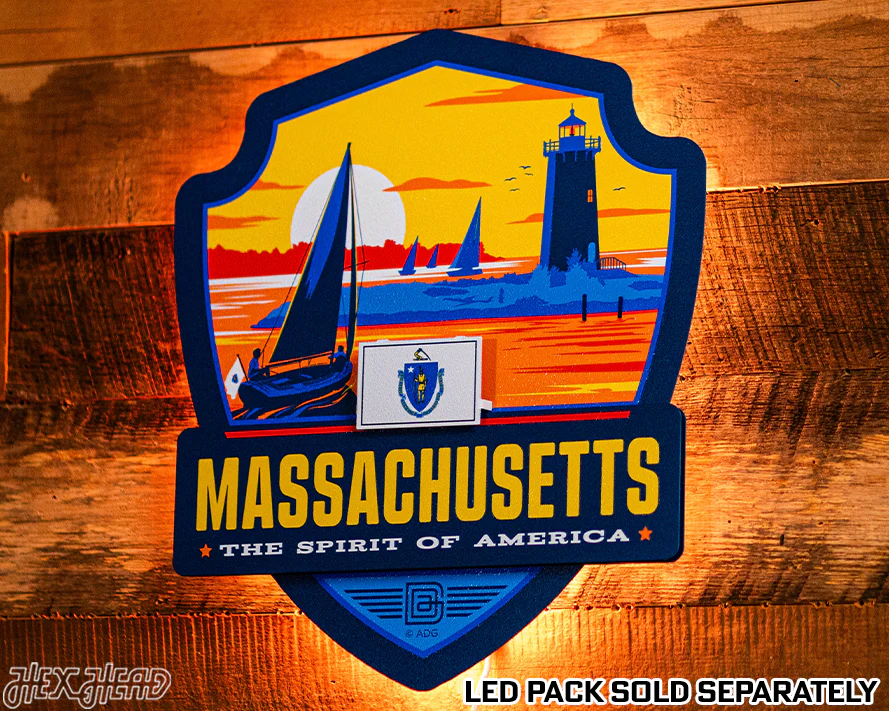 Massachusetts State Badge 3D Metal Wall Art - Image 3