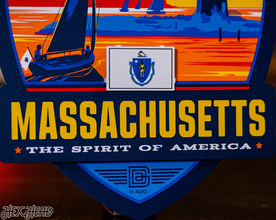 Massachusetts State Badge 3D Metal Wall Art - Image 8