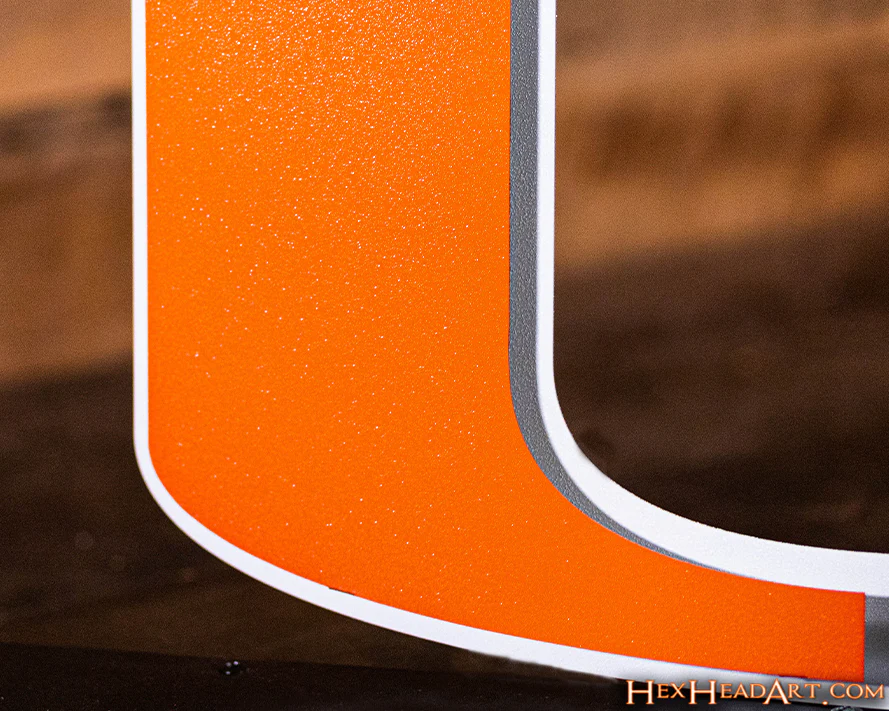 Miami Hurricanes "U" 3D Vintage Metal Wall Art - Image 4