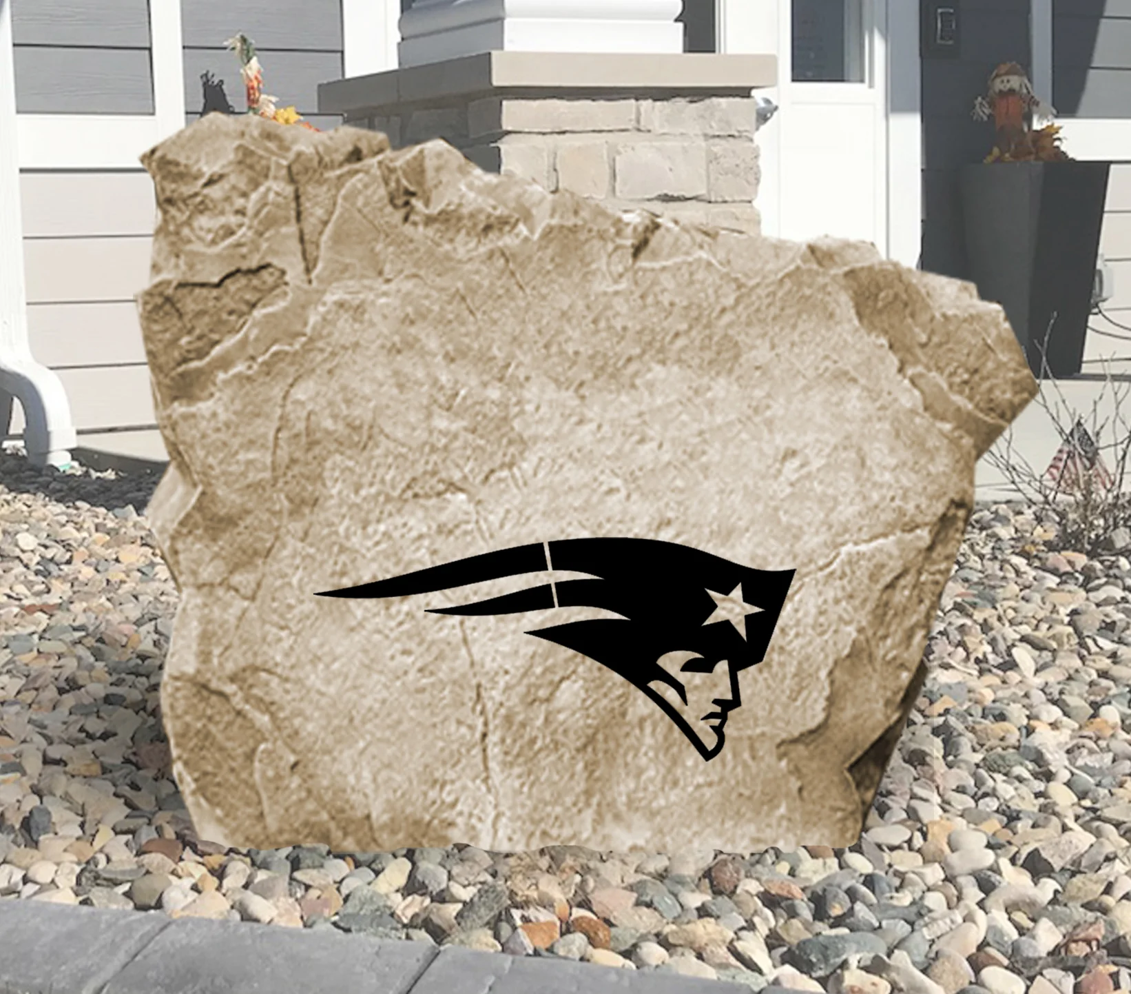 New England Patriots Design-A-Stone Landscape Art Address Stone - Image 5