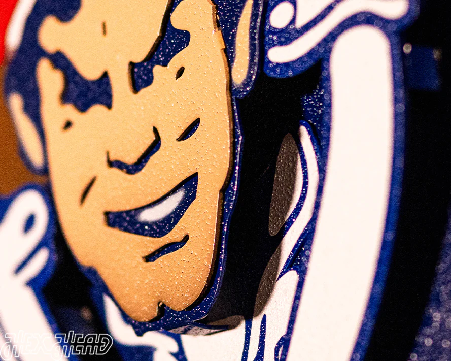 New England Patriots Throwback "1961 Pat Patriot" 3D Vintage Metal Wall Art - Image 7