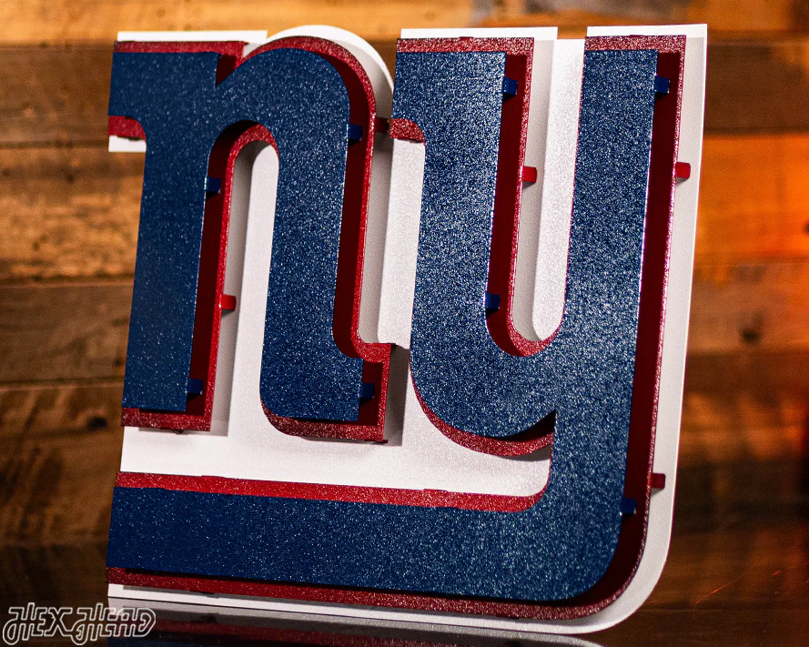 New York Giants "NY" 3D Vintage Metal Wall Art - Image 4
