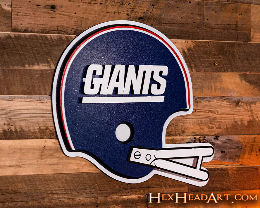 New York Giants Retro Helmet 3D Vintage Metal Wall Art - Image 4
