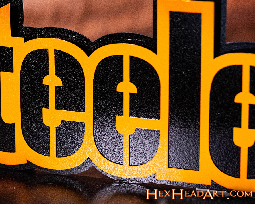 Pittsburgh Steelers Iconic "Steelers" 3D Vintage Metal Wall Art - Image 4