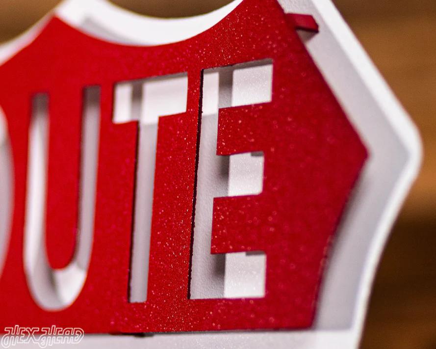 Route 66 Vintage Red White and Blue 3D Metal Wall Art - Image 10