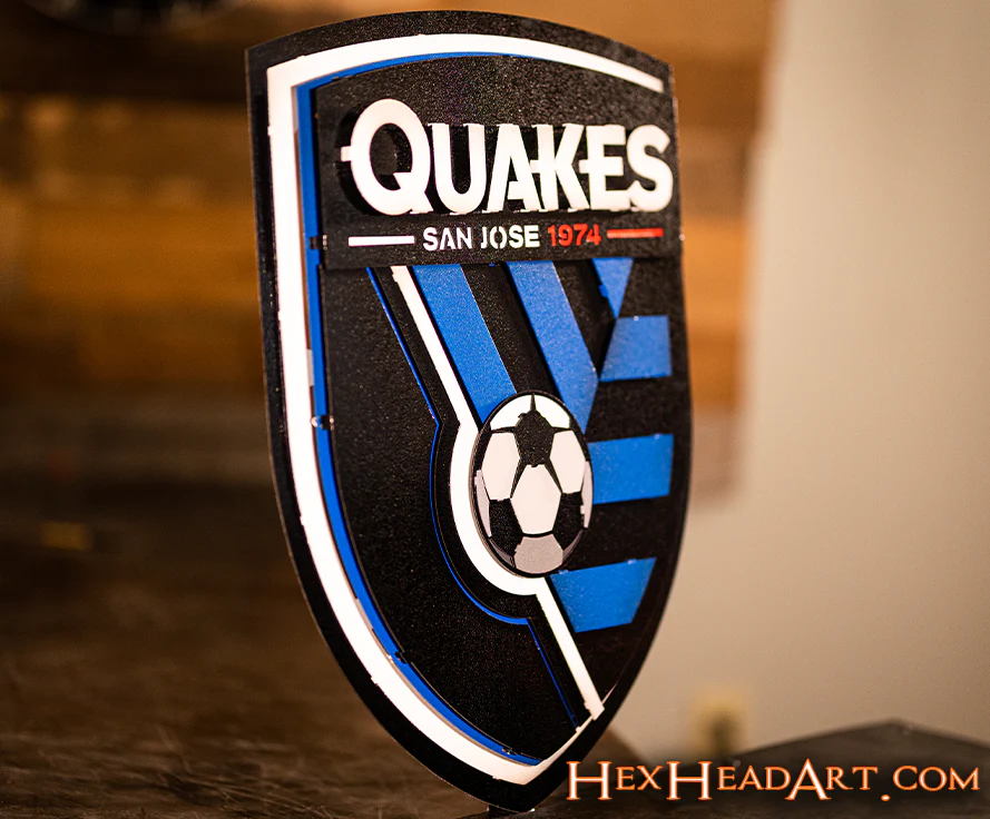 CLOSE OUT - San Jose Earthquakes "Quakes" 3D Vintage Metal Wall Art - Image 3